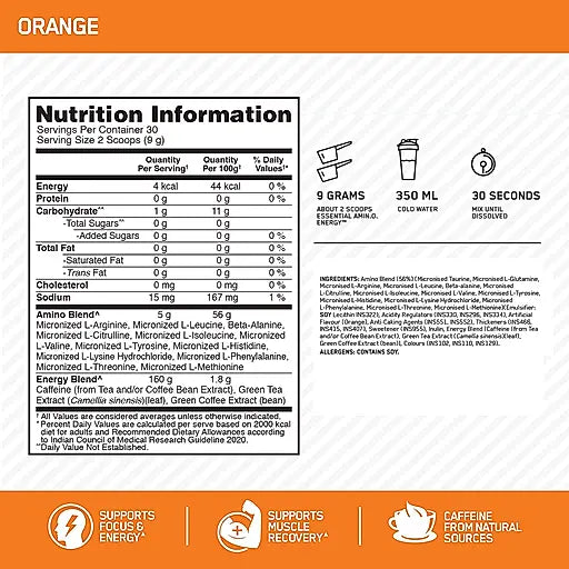 Optimum Nutrition ON Essential Amino Energy 30 Servings