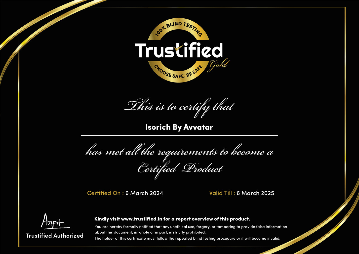 Avvatar Isorich Isolate Whey Protein 1kg/2kg