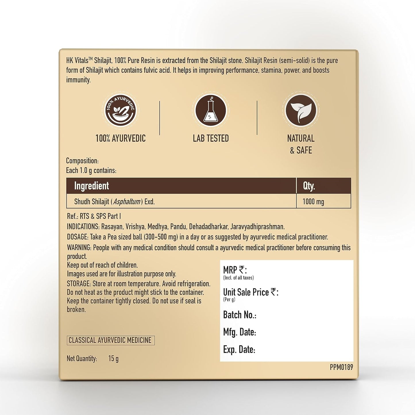 HK Vitals Shilajit 100% Pure Himalayan Shilajit Resin