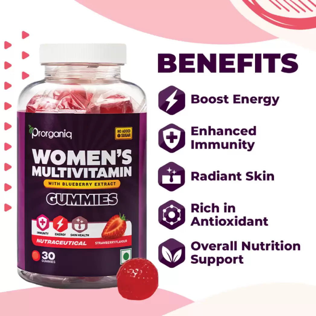 Prorganiq Women's Multivitamin Gummies with Blueberry Extract (30 No)