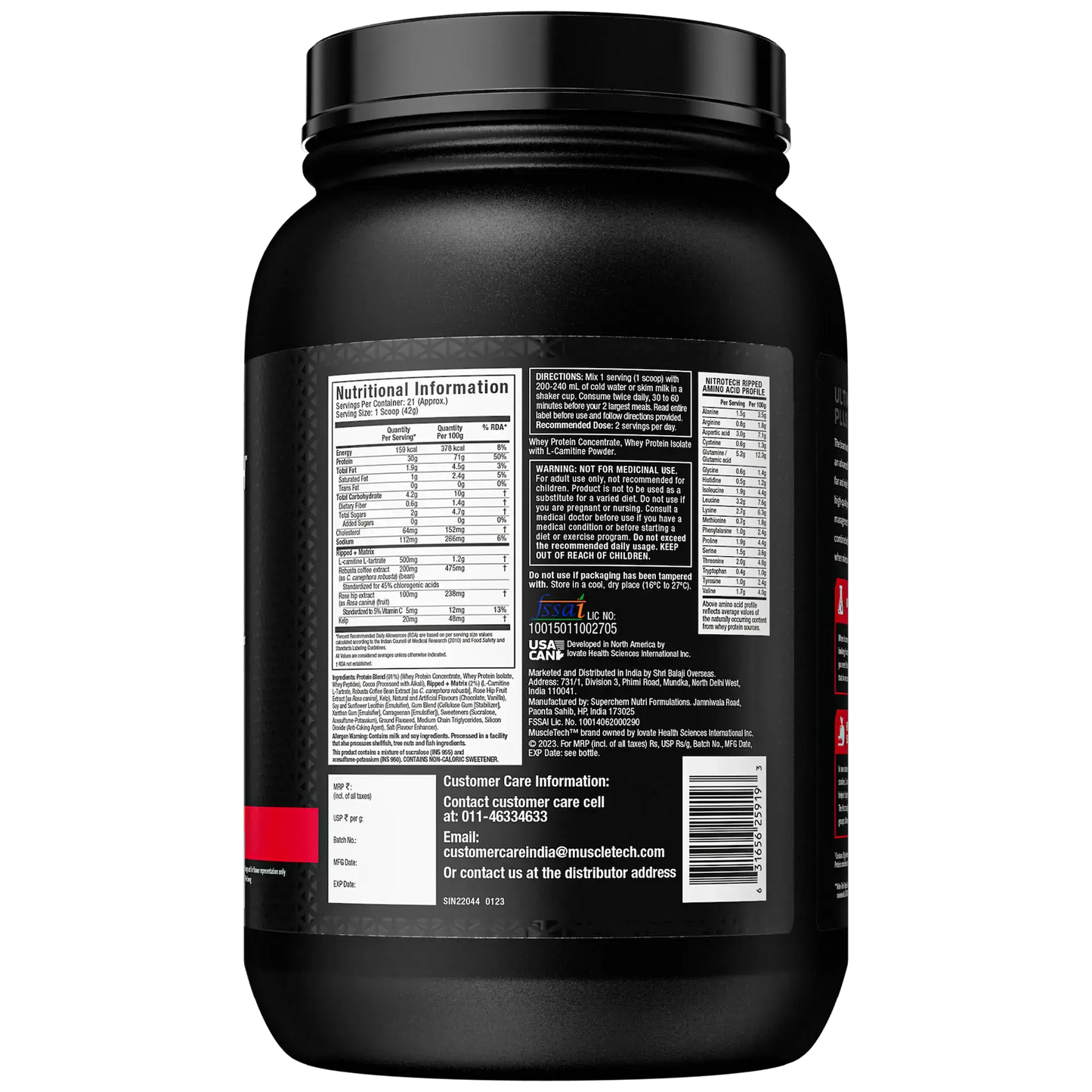 Muscletech Nitrotech Ripped Whey Protein