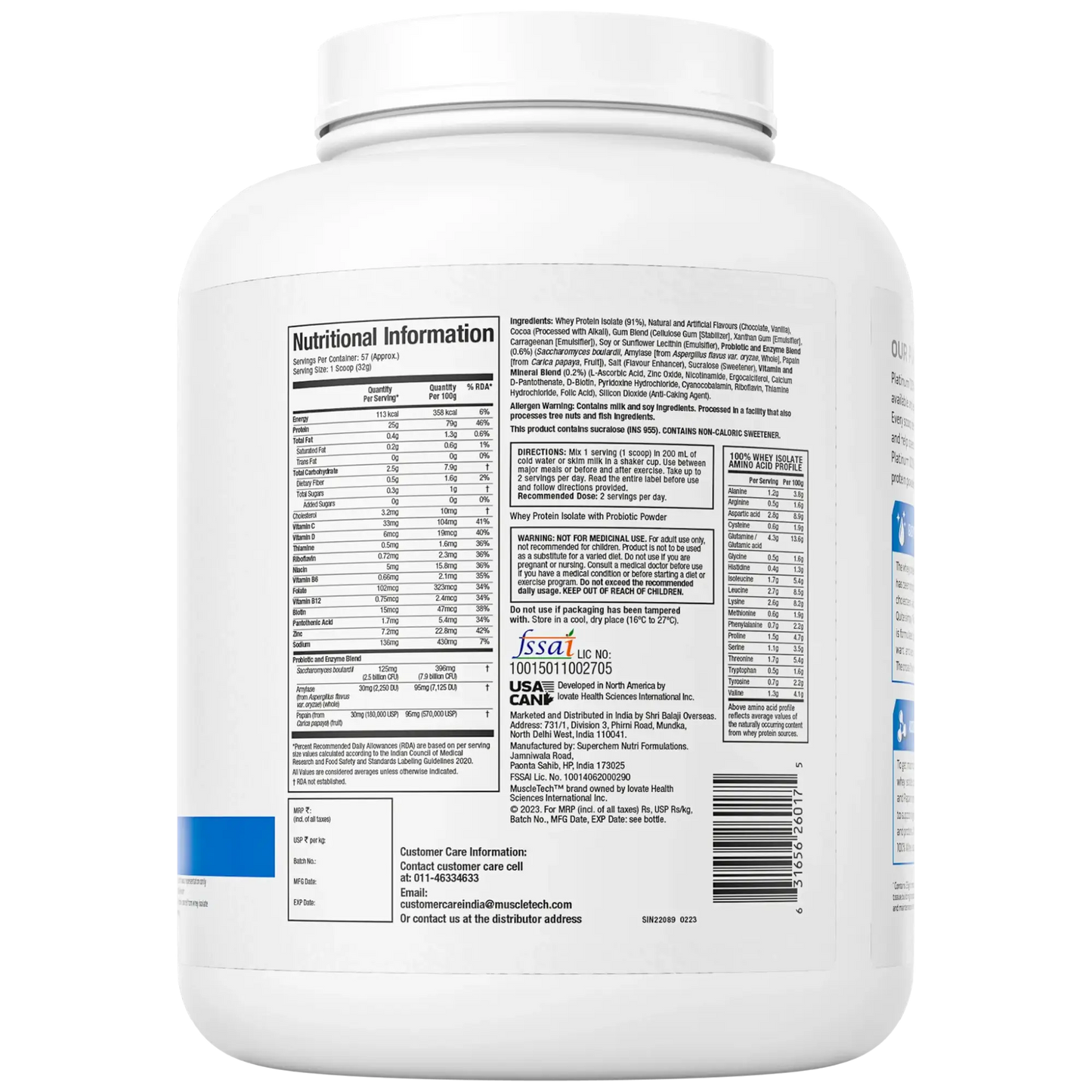 Muscletech Platinum 100% Whey Isolate Protein