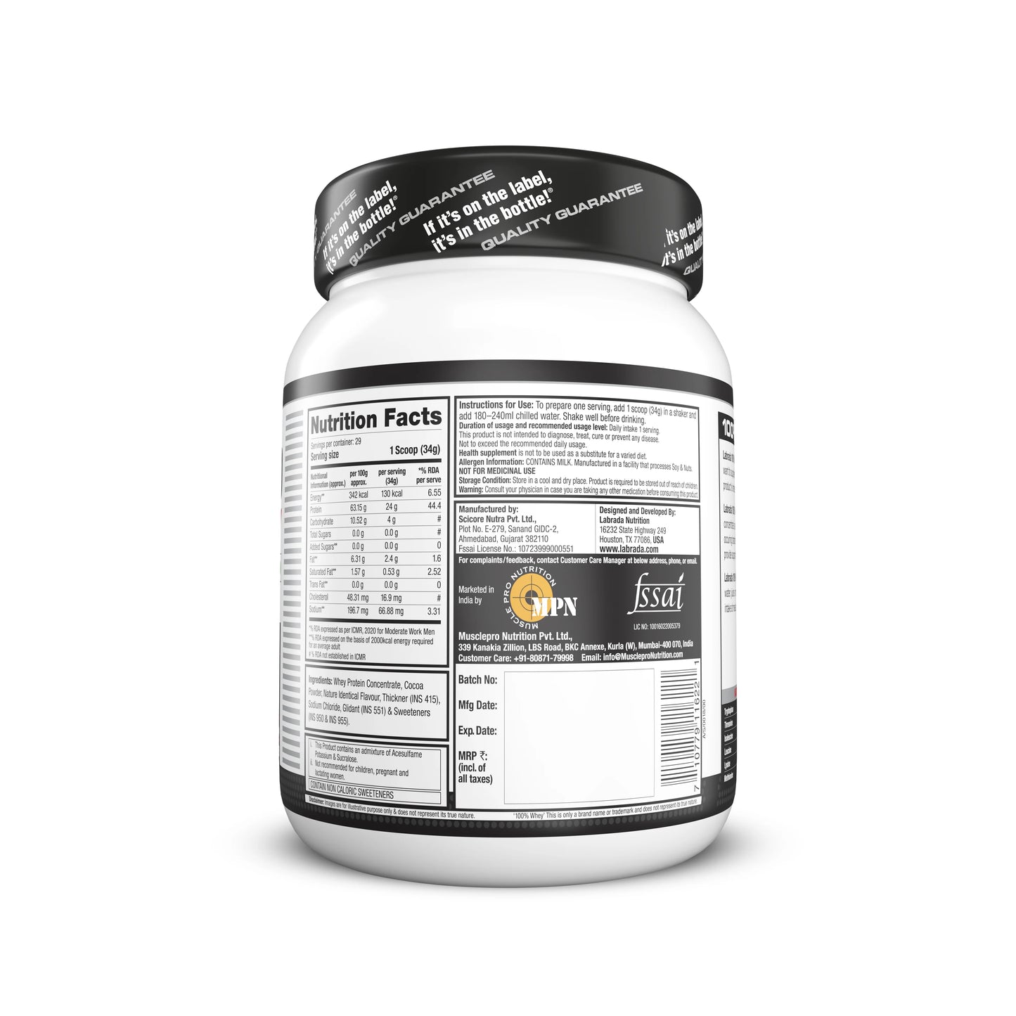 LABRADA  100% Whey protein