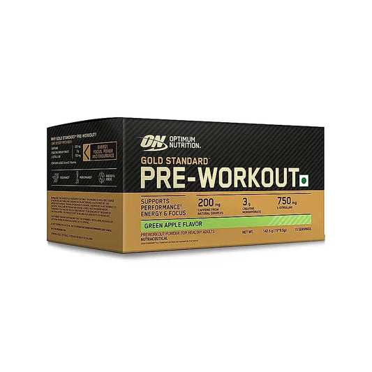 Optimum Nutrition (ON) Gold Standard Pre-Workout- 142.5g/15 single serve packs , For Energy, Focus, Power, Endurance & Performance