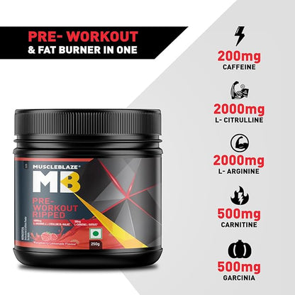 MuscleBlaze Pre Workout Ripped• 250 g