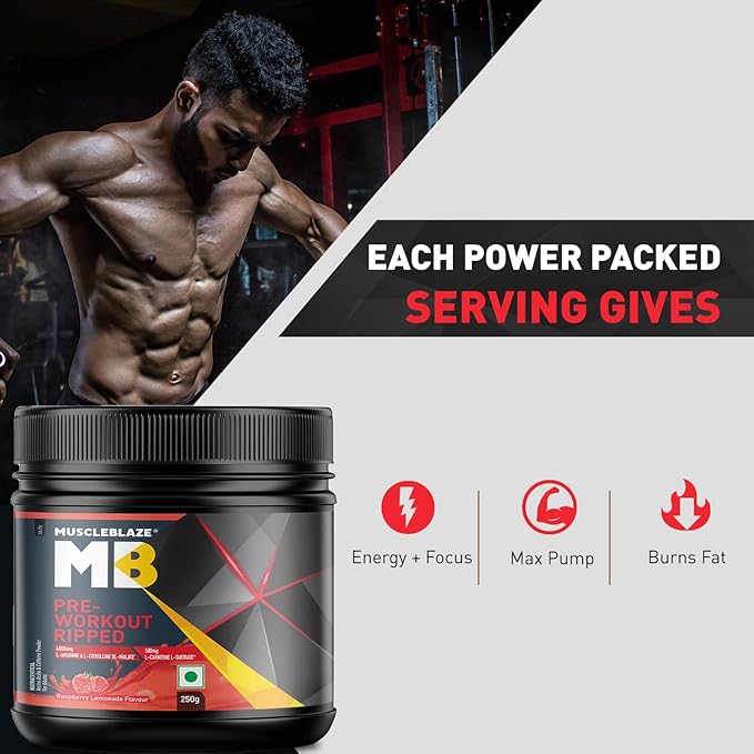 MuscleBlaze Pre Workout Ripped• 250 g