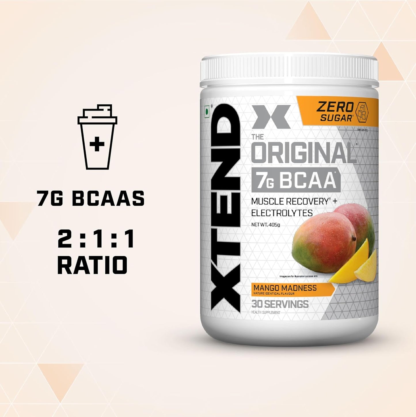 Scivation Xtend BCAAs Powder for Adults (Pre-Workout, 7g BCAAs, 0g Carbs,Sugar & Calories, 3.5 Leucine, 2.5g L-Glutamine, 1g Citrulline Malate) - 420gm, 30 Servings
