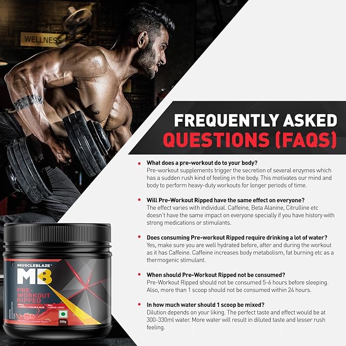 MuscleBlaze Pre Workout Ripped• 250 g