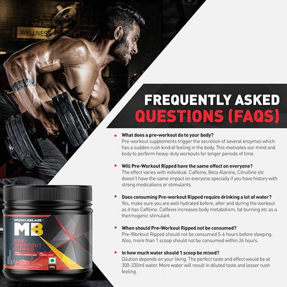 MuscleBlaze Pre Workout Ripped• 250 g