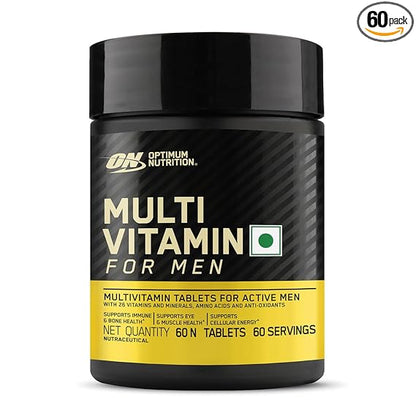 Optimum Nutrition (ON) Multivitamin for MEN– 60 Tablets, 26 Vitamins & Minerals, Amino Acids & Anti-Oxidants (Green Tea Extract, Beta Carotene, Lutein, Lycopene).