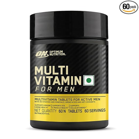 Optimum Nutrition (ON) Multivitamin for MEN– 60 Tablets, 26 Vitamins & Minerals, Amino Acids & Anti-Oxidants (Green Tea Extract, Beta Carotene, Lutein, Lycopene).
