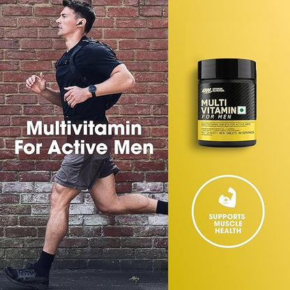 Optimum Nutrition (ON) Multivitamin for MEN– 60 Tablets, 26 Vitamins & Minerals, Amino Acids & Anti-Oxidants (Green Tea Extract, Beta Carotene, Lutein, Lycopene).