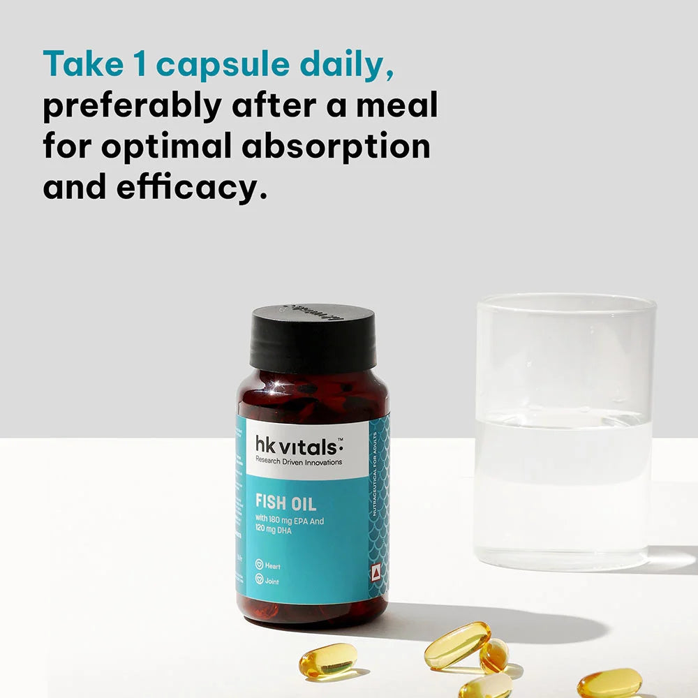 HealthKart HK Vitals Fish Oil 1000mg with 180mg EPA and 120mg DHA