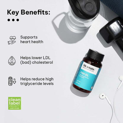 HealthKart HK Vitals Fish Oil 1000mg with 180mg EPA and 120mg DHA
