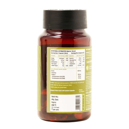 HealthKart HK Vitals Omega 3 1000mg with 180mg EPA and 120mg DHA, 60 capsules