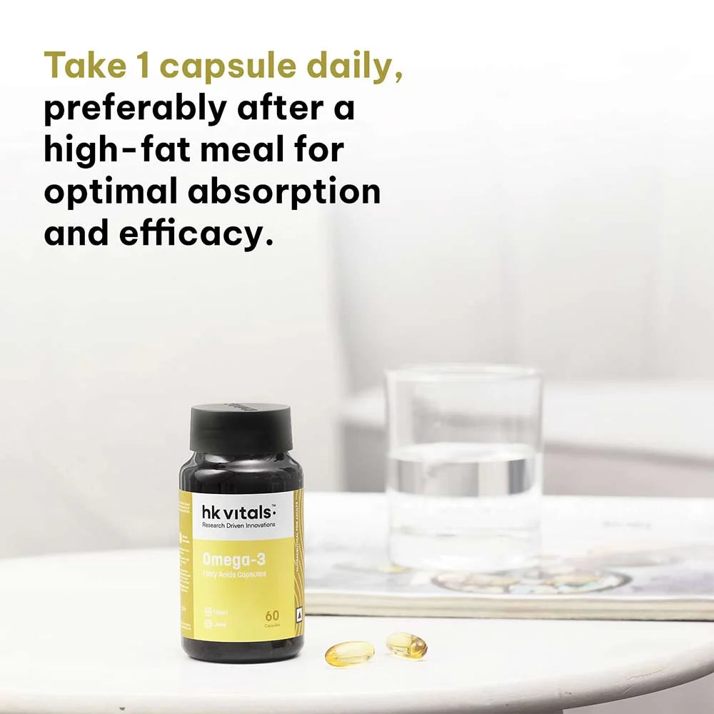 HealthKart HK Vitals Omega 3 1000mg with 180mg EPA and 120mg DHA, 60 capsules