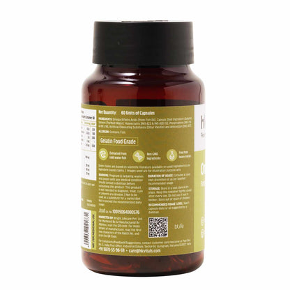 HealthKart HK Vitals Omega 3 1000mg with 180mg EPA and 120mg DHA, 60 capsules