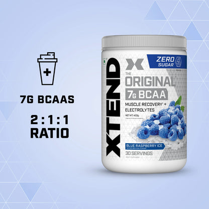 Scivation Xtend BCAAs Powder for Adults (Pre-Workout, 7g BCAAs, 0g Carbs,Sugar & Calories, 3.5 Leucine, 2.5g L-Glutamine, 1g Citrulline Malate) - 420gm, 30 Servings